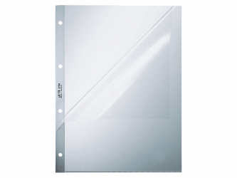 Leitz Showtas boven en links open A4, 0,13 mm, generfd PP, 4 rings (pak 100 stuks) artikel afbeelding