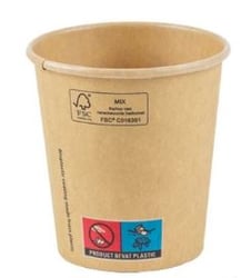 FSC® kraft/PLA koffiebeker 4oz/120ml/62mm Ø SUP