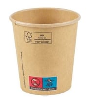 FSC® kraft/PLA koffiebeker 4oz/120ml/62mm Ø SUP