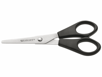 BUREAUSCHAAR WESTCOTT 130MM RVS MET KUNSTSTOF GRIP  artikel afbeelding