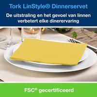 Servetten Tork 478859 LinStyle Dinner 39x39cm mosterd 50st