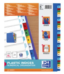 Tabbladen Oxford A4+ 11-gaats 1-31 PP kleur artikel afbeelding