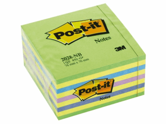 MEMOBLOK KUBUS 3M POST-IT 2028NB 76X76MM BL/GN artikel afbeelding