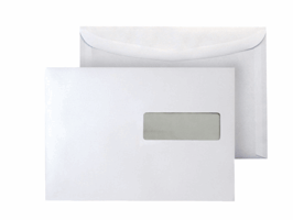 Staples Venster envelop gegomde klep C5 162 x 229 mm, 80 g/m², venster rechts (pak 500 stuks)