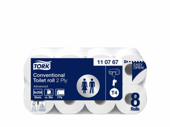 Toiletpapier Tork T4 Adv 2L wt/pk64x250v artikel afbeelding