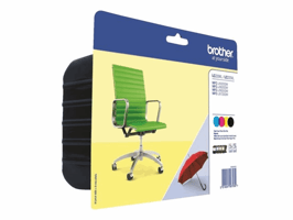 Inktcartridge Brother LC-229XLVALBP zwart + 3 kleuren