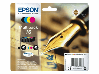INKCARTRIDGE EPSON 16 T1626 ZWART + 3 KLEUREN artikel afbeelding