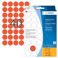 Etiket HERMA 2252 rond 19mm rood 1280 stuks