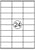 Etiket Avery DP246-100 70x36mm wit 2400stuks