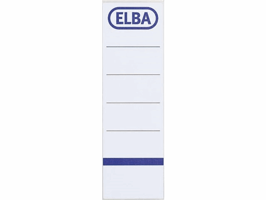 Rugetiket Elba breed 59x190mm zelfklevend wit/blauw 10 stuks