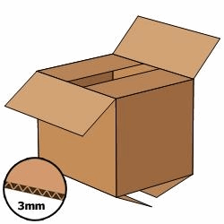Kartonnen doos 200x160x160 mm, bruin, enkelgolf 3 mm, Fefco 0201 [Pallet] artikel afbeelding