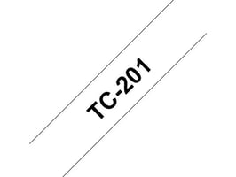Brother TC labeltape Zwart op wit, TC-201, 12 mm