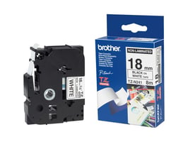 Brother TZe-N241 Tape, Niet Gelamineerd, 18 mm x 8 m, Zwart op Wit