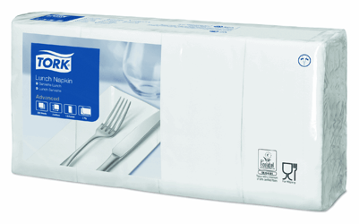 Tork tissue servet 33x33cm 2-laags 1/8-vouw wit 10x200 artikel afbeelding