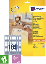 ETIKET AVERY L4731REV-25 25.4X10MM 4725ST artikel afbeelding