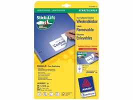 Etiket Avery L4743REV-25 99.1x42.3mm afneembaar wit 300stuks
