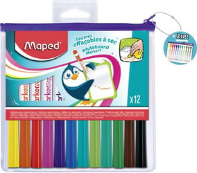Viltstift Maped whiteboard blister à 12 stuks ass artikel afbeelding