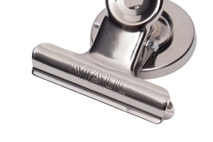 Papierklem MAUL Bulldog met magneet 40mm capaciteit 15mm zilver 2 stuks