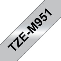 Labeltape Brother P-touch TZe-M951 metallic 24mm zwart op zilver
