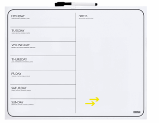 PLANBORD WEEK DESQ 40X50CM RANDLOOS+MARKER-PIJLEN MAGNETISCH artikel afbeelding