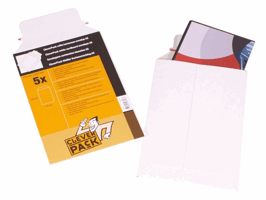 Envelop CleverPack karton A5 176x250mm wit pak à 5 stuks