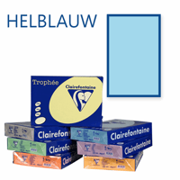Clairefontaine Trophee kopieerpapier A4 210x297 160 g/m². Kleur: Helderblauw. Artikelcode: 1105 (Doos à 4 Pak à 250 Vel)