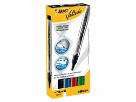 Viltstift Bic Velleda liquid whiteboard rond medium assorti doos à 4 stuks