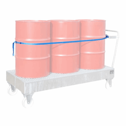 Spandbandvoorziening sjorbandvoorziening voor 3 vaten van 200 liter