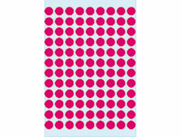 Etiket HERMA 1836 rond 8mm roze. Pak à 5 vellen à 108 etiketten.
