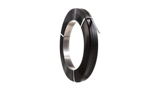 Staalband zwart gelakt AW, Amerikaanse wikkeling 19 mm. breed. Zwart