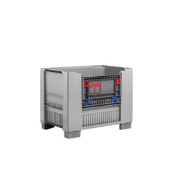 Palletbox KUBO met klep inhoud = 610 l grijs