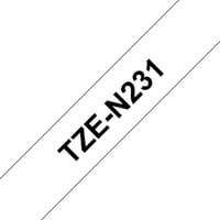Brother TZe-N231 Tape, Niet Gelamineerd, 12 mm x 8 m, Zwart op Wit