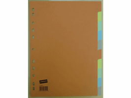 Staples Tabbladen gekleurd karton 11 rings, A4, 10 onbedrukte tabs (set 10 vel)