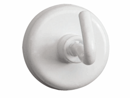 Magneet met haak MAUL 25mm trekkracht 3kg wit 5 stuks