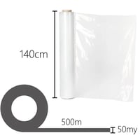 LDPE Verpakkingsfolie 1400mm x 500meter, dikte 50 micron, wit