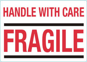 Waarschuwingssticker Handle w/care/rl500