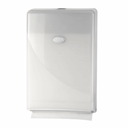 Euro Pearl WHITE vouwhanddoekdispenser voor minifold vouwhanddoekjes artikel afbeelding