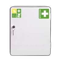Verbandkast conform DIN 13157 met inhoud, wit, diepte 140 mm h x b = 362x302 mm