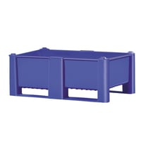 Grote bak van polyethyleen inhoud 240 l 2 sleeplatten en 6 voeten