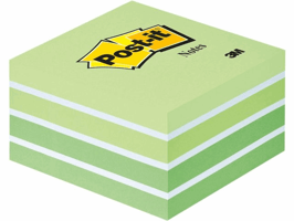 Post-it® Kubus pastel 76 x 76 mm, pastelgroen (blok 450 vel)