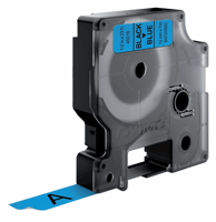 Dymo D1 labeltape 12 mm Zwart op blauw 45016