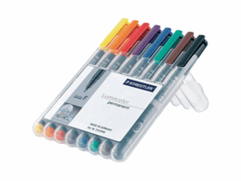 Lumocolor Permanent marker OHP/CD/DVD Lc318, fijn, assorti (pak 8 stuks)