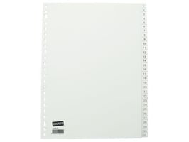 Staples Voorbedrukt tabblad, polypropyleen, 31-delig, A4, wit (set 31 vel)