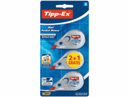 Correctieroller Tipp-ex mini pocket mouse 5mmx6m blister 2+1 gratis
