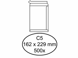 Envelop Quantore akte C5 162x229mm zelfklevend wit 500stuks