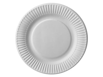 Papieren wegwerpbord, 18 cm, wit