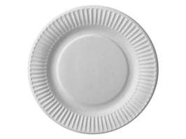 Papieren wegwerpbord, 18 cm, wit