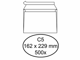 ENVELOP QUANTORE BANK C5 162x229 ZK 80GR WIT