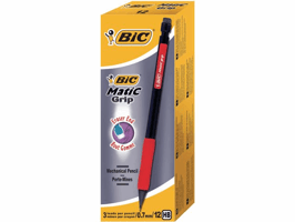 BiC Matic Grip-vulpotlood, HB lood 0,7 mm, zwarte huls met grip (pak 12 stuks)