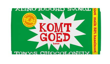 Chocolade Tony's Chocolonely reep 180gr melk noga "Liefde" artikel afbeelding